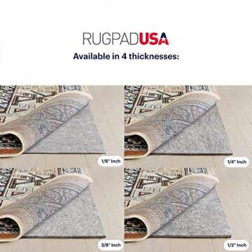 RUGPADUSA - Dual Surface - 8'x10' - 1/2" Thick - Felt + Rubber - Non-Slip Backing Rug Pad - Adds Comfort and Protection - for Hard Surface Floors