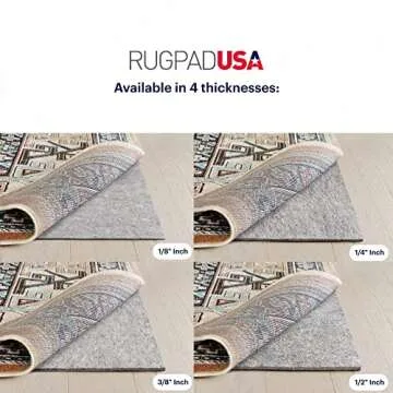 RUGPADUSA - Dual Surface - 8'x10' - 1/2" Thick - Felt + Rubber - Non-Slip Backing Rug Pad - Adds Comfort and Protection - for Hard Surface Floors