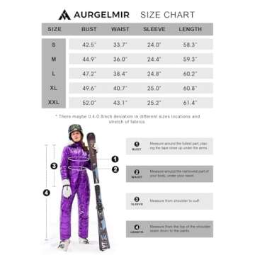 Aurgelmir Women Winter Ski Suit Fur Collar Coat Ski Jumpsuit Snowsuit