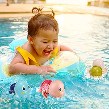Bath Toys, Swimming Turtle Bath Toys for Toddlers 1-3, Wind Up Toys for 1 Year Old Boy Girl, Preschool Toddler Pool Toys, New Born Baby Bathtub Water Toys