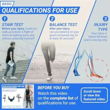 iWALK3.0 Hands-Free Knee Crutch for Injury Recovery