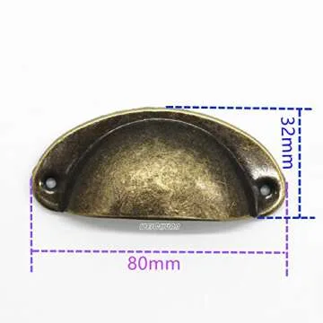 WEICHUAN 30PCS Antique Brass Iron Drawer Knobs Pulls Handles - Vintage Kitchen Cabinets Furniture Wardrobe Medicine Pull Handle(Length: 81mm Width: 32mm)