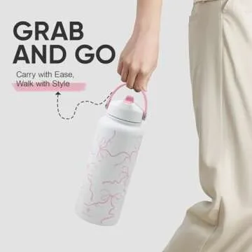 32 oz Insulated Water Bottle with Flip Straw and Handle
