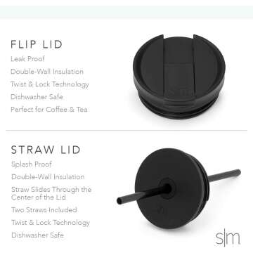 Insulated 16oz Stainless Steel Tumbler with Straw