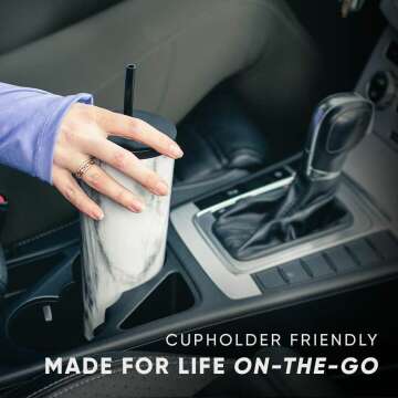 Insulated 16oz Stainless Steel Tumbler with Straw