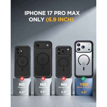 Miracase for iPhone 17 Pro Max Case 6.9" Full-Body Phone Case with Built-in Glass Screen Protector& ...