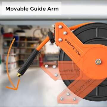 Giraffe 50ft Retractable Air Hose Reel - Heavy Duty Performance