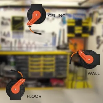 Giraffe 50ft Retractable Air Hose Reel - Heavy Duty Performance