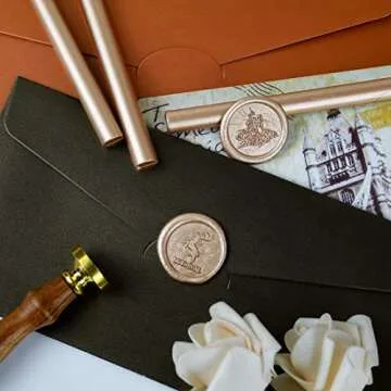 Glue Gun Sealing Wax Sticks for Retro Vintage Wax Seal Stamp - Champagne - Great for Wedding Invitations, Cards Envelopes, Snail Mails, Wine Packages, Gift Wrapping