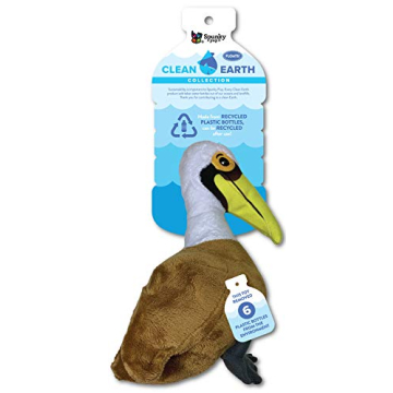 Spunky Pup Clean Earth Plush Pelican | Eco-Friendly Dog Toy | Durable and Fun