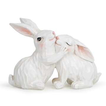 Charming Hodao Easter Couple Bunny Decorations for Home