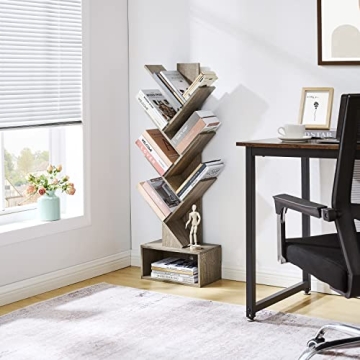 Stylish Hoctieon 6 Tier Tree Bookshelf with Drawer