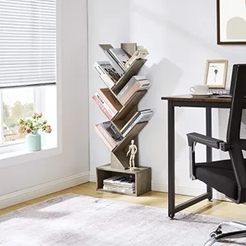 Stylish Hoctieon 6 Tier Tree Bookshelf with Drawer