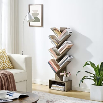 Stylish Hoctieon 6 Tier Tree Bookshelf with Drawer