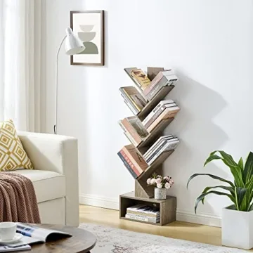 Stylish Hoctieon 6 Tier Tree Bookshelf with Drawer