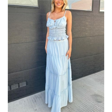 Trendy Yuemengxuan Y2k Maxi Skirts Set for Women