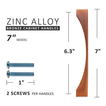 WELLOCKS Vintage Bronze Cabinet Pulls - Durable Drawer Handles 10 Pack