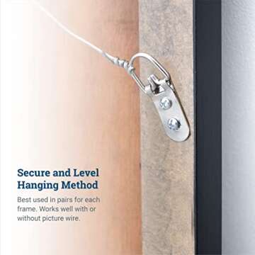 Heavy Duty D-Ring Picture Hangers - 50 Pack - 2 Hole with Screws - Picture Hang Solutions