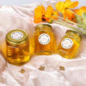 4 oz Small Honey Jars with Dipper | 30 Pack for Party & Wedding Favors