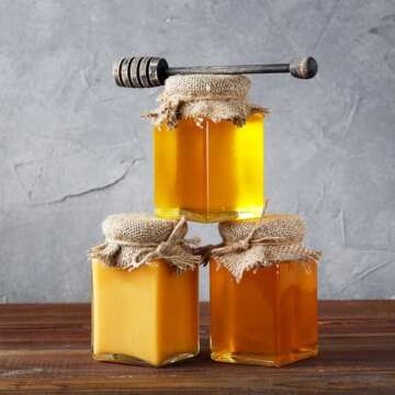 30 Pack Hexagon Honey Jars with Dipper for Events