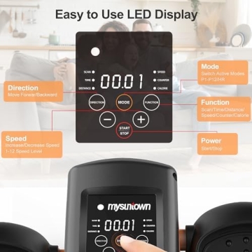 Mysuntown Under Desk Elliptical with 12 Speeds & Remote Control