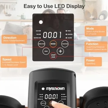 Mysuntown Under Desk Elliptical with 12 Speeds & Remote Control