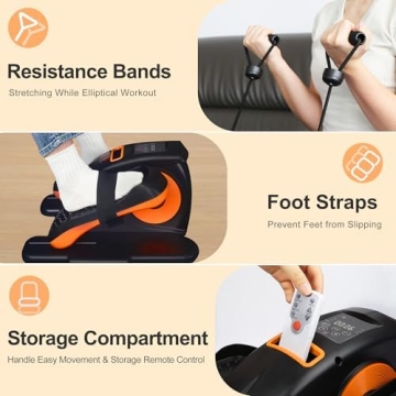 Mysuntown Under Desk Elliptical with 12 Speeds & Remote Control