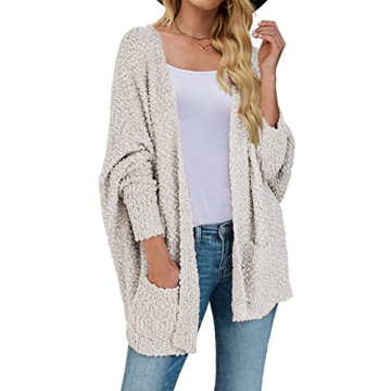 MEROKEETY Women's 2024 Winter Fuzzy Cardigan - Cozy & Stylish Oversized Sherpa Sweater