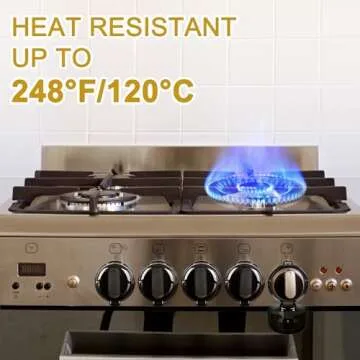 5-Pack Stove Knob Covers for Child Safety - Universal Size Gas Stove Knob Covers with Adhesive, Heat-Resistant Baby Proof Stove Knob Covers, Dual-Key Oven Knob Covers for Child Safety and Pet (Black)