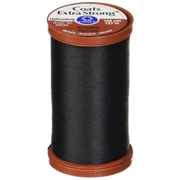 COATS & CLARK Extra Strong Upholstery Thread - 150-Yard Black Spool for Heavy Fabrics