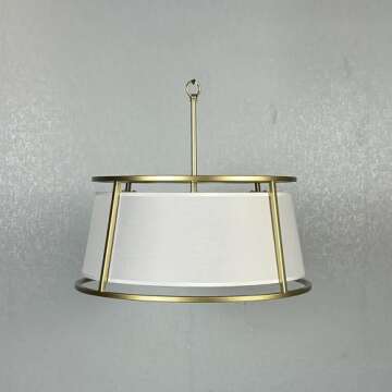 Shrine Lighting Drum Chandeliers, Modern Style, Perfect Pendant Light Fixture for Dining Room, Livin...