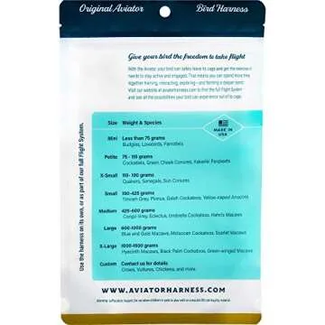 The AVIATOR Pet Bird Harness and Leash: Large Silver