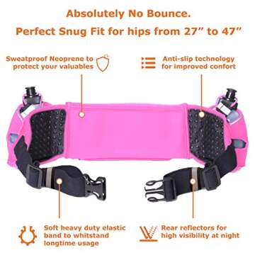 No.1 Hydration Belt by Runtasty - Premium Winners' Running Fuel Belt w/2 BPA-Free 10 oz Water Bottle...