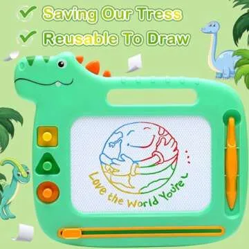 Dinosaur Magnetic Drawing Board for Toddlers 1-3