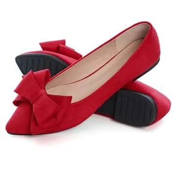 SAILING LU Bow-Knot Ballet Flats Comfortable Suede Shoes