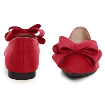 SAILING LU Bow-Knot Ballet Flats Comfortable Suede Shoes