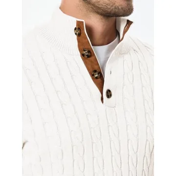 Men's Vintage Cable Knit Long Sleeve Sweater - JMIERR