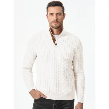 Men's Vintage Cable Knit Long Sleeve Sweater - JMIERR