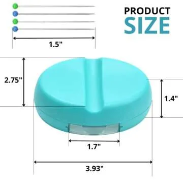 Blue Magnetic Pin Cushion with Pins Magnetic Bobby Pin Holder Plastic Tray for Bobby Pin 100PCS Plastic Head Pin Cushions for Sewing Supplies