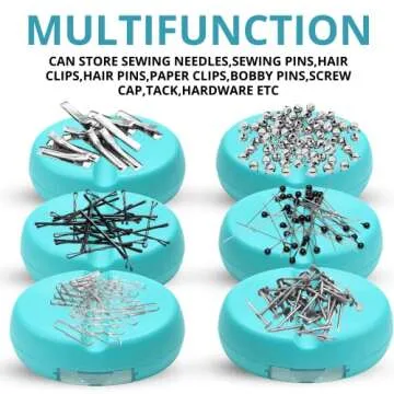 Blue Magnetic Pin Cushion with Pins Magnetic Bobby Pin Holder Plastic Tray for Bobby Pin 100PCS Plastic Head Pin Cushions for Sewing Supplies