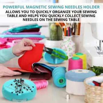 Blue Magnetic Pin Cushion with Pins Magnetic Bobby Pin Holder Plastic Tray for Bobby Pin 100PCS Plastic Head Pin Cushions for Sewing Supplies