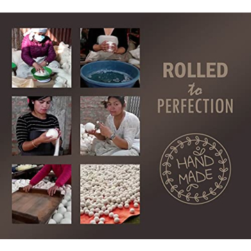 Handy Laundry Wool Dryer Balls - Natural Fabric Softener, Reusable, Reduces Clothing Wrinkles and Saves Drying Time, Better Alternative to Plastic Balls and Liquid Softener (Pack of 6)