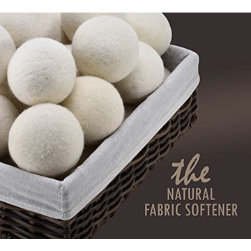 Handy Laundry Wool Dryer Balls - Natural Fabric Softener, Reusable, Reduces Clothing Wrinkles and Saves Drying Time, Better Alternative to Plastic Balls and Liquid Softener (Pack of 6)