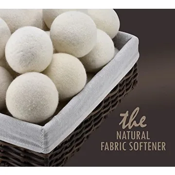 Handy Laundry Wool Dryer Balls - Natural Fabric Softener, Reusable, Reduces Clothing Wrinkles and Saves Drying Time, Better Alternative to Plastic Balls and Liquid Softener (Pack of 6)