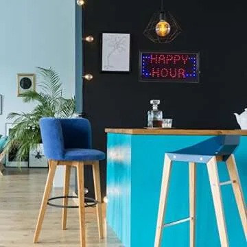 Happy Hour LED Sign- Lighted Neon Electric Display Sign With Animation and Energy Efficient LED For Home, Business, Special Events by Lavish Home