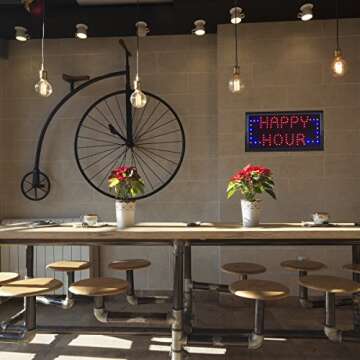 Happy Hour LED Sign- Lighted Neon Electric Display Sign With Animation and Energy Efficient LED For Home, Business, Special Events by Lavish Home