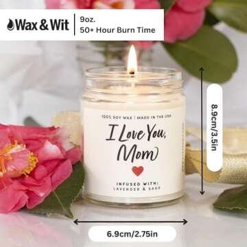 Great Happy Mother's Day Gifts Candle - Soy Wax, 50 Hour Burn