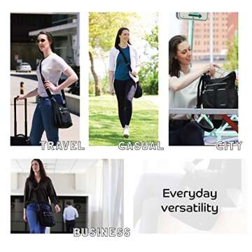 NeatPack Crossbody Bags for Women with Bottle Holder, Anti Theft RFID Pocket and Multiple Compartments, Travel Purses