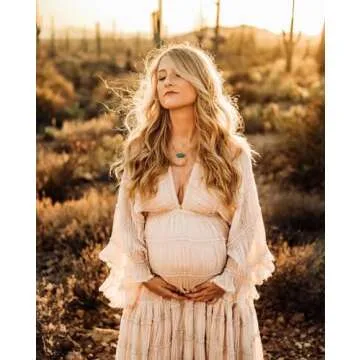 Maternity Robe for Photoshoot Tulle Long Sleeve Slit Pregnancy Dresses Sheer Baby Shower Bridal Lingerie Wisteria L