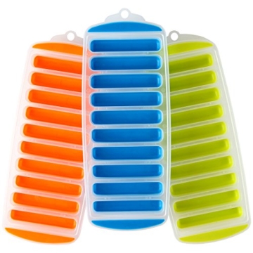 Lily's Home Silicone Narrow Ice Stick Cube Trays with Easy Push and Pop Out Material, Ideal for Spor...